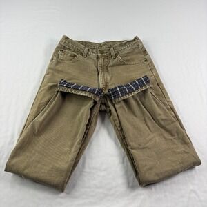 Vintage LL Bean Jeans Mens 30x32 (Fits 28x31) Brown Flannel Lined Y2K Workwear
